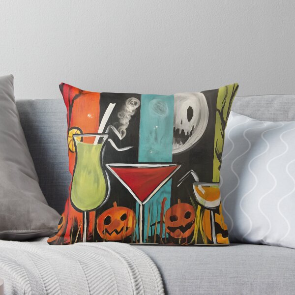 Item preview, Celebrate Halloween With Four Vibrant Cocktails Jack-o-Lanterns and Spooky Moon designed and sold by OlfactoART Studio.
