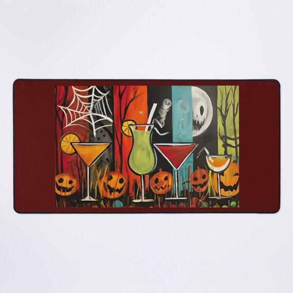 Item preview, Celebrate Halloween With Four Vibrant Cocktails Jack-o-Lanterns and Spooky Moon designed and sold by OlfactoART Studio.