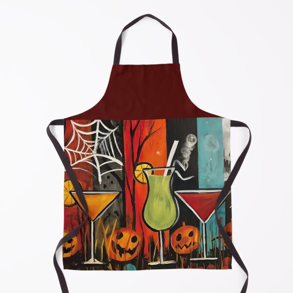 Item preview, Celebrate Halloween With Four Vibrant Cocktails Jack-o-Lanterns and Spooky Moon designed and sold by OlfactoART Studio.