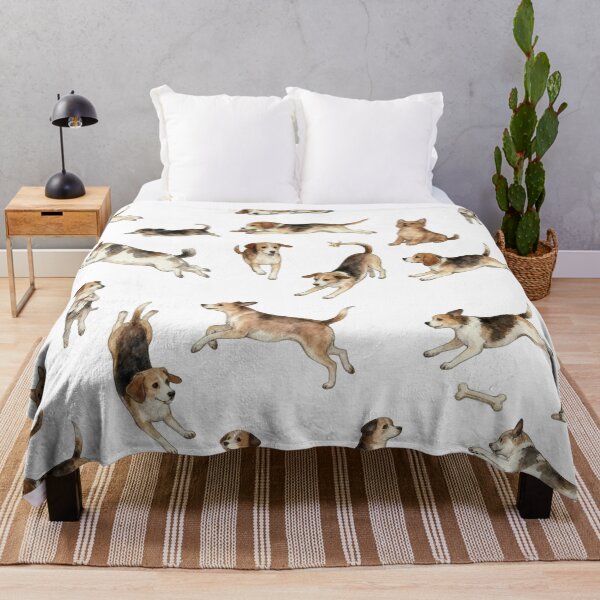Aperçu de l'œuvre Chiots à l'aquarelle pastorale créée et vendue par LuckCraftStudio.