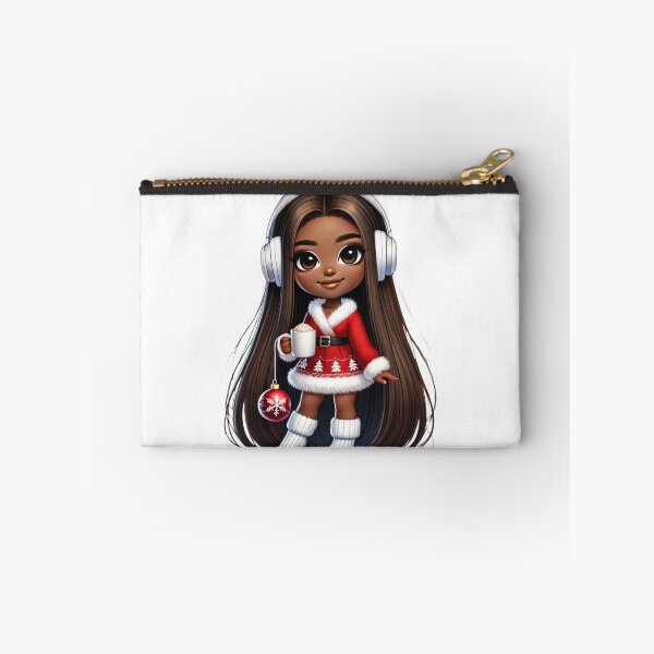 Item preview, Afro Christmas Girl with Long Hair and Hot Cocoa designed and sold by Lulunza.