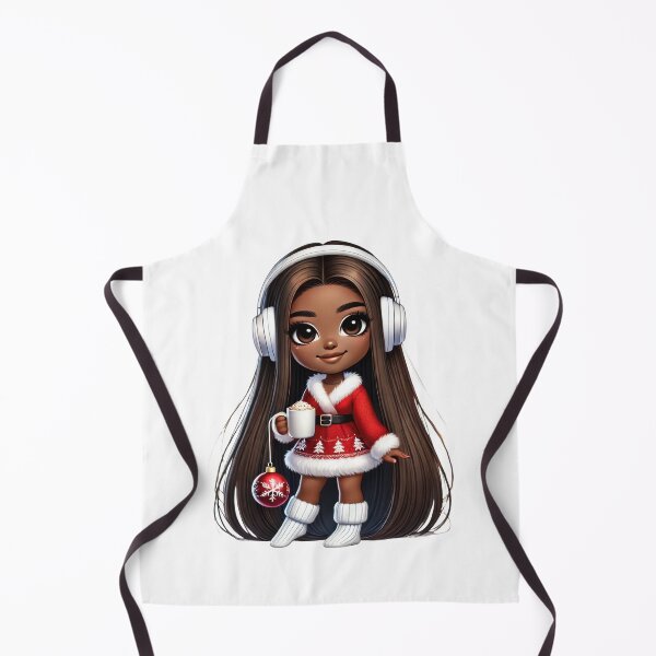 Item preview, Afro Christmas Girl with Long Hair and Hot Cocoa designed and sold by Lulunza.