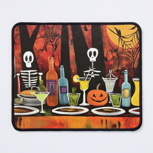 Item preview, Join a Spooky Halloween Feast with Skeletons Cocktails and Pumpkin Centerpiece at Sunset designed and sold by OlfactoART Studio.
