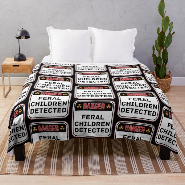 Item preview, DANGER:  Feral Children Detected - funny warning signs designed and sold by DesignsFromTW-S.