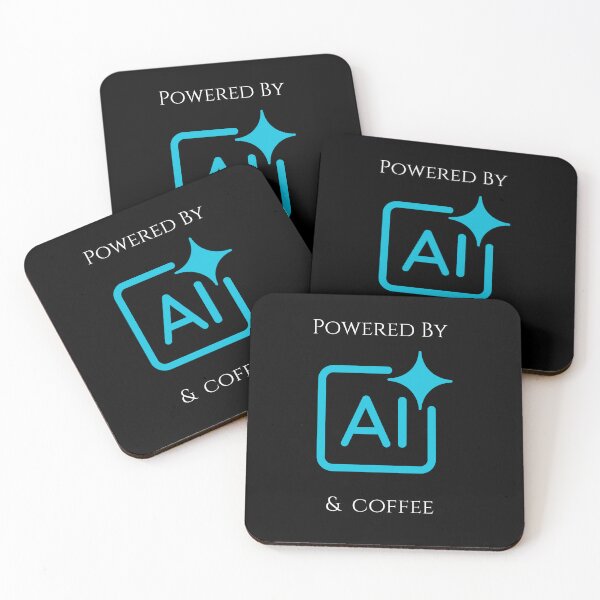 Item preview, Powered by AI & Coffee – Tech Life AI Based Humor Design designed and sold by BlackTeesArt1.