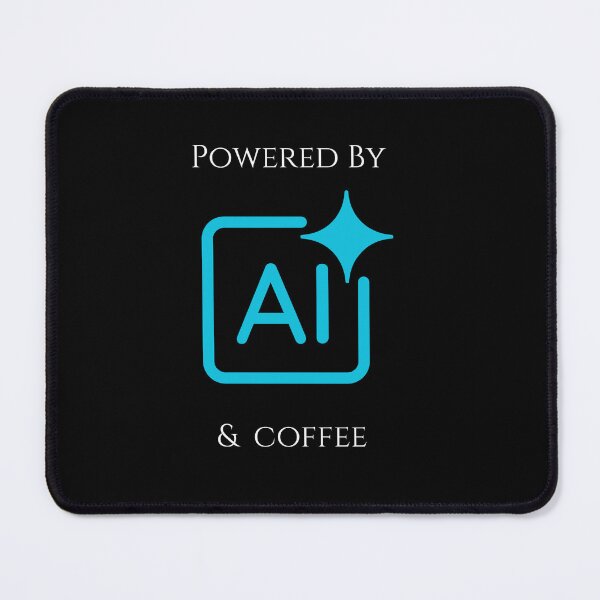Item preview, Powered by AI & Coffee – Tech Life AI Based Humor Design designed and sold by BlackTeesArt1.