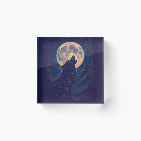 Item preview, Cosmic Wolf Howling at the Moon – Mystical Galaxy Stardust Design designed and sold by TrendznHitz.