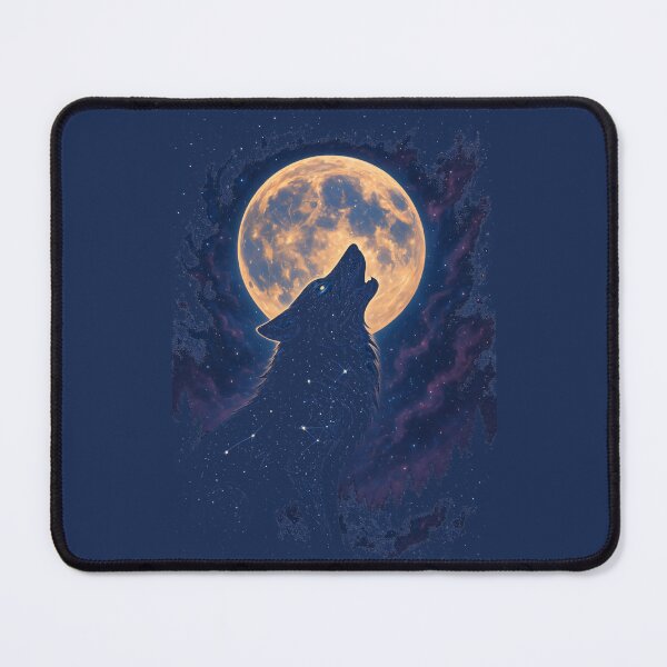 Item preview, Cosmic Wolf Howling at the Moon – Mystical Galaxy Stardust Design designed and sold by TrendznHitz.
