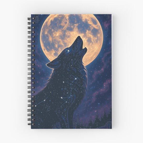 Item preview, Cosmic Wolf Howling at the Moon – Mystical Galaxy Stardust Design designed and sold by TrendznHitz.