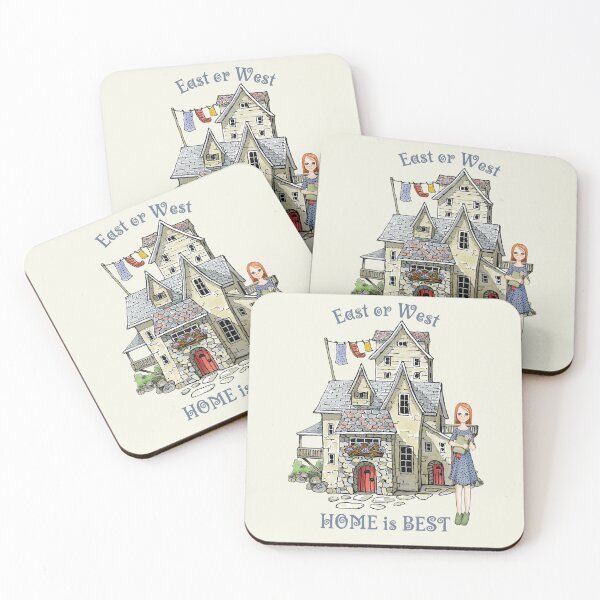 Item preview, East West, HOME is BEST, Introverts, Homebody, Wonky House Drawing designed and sold by JoyfulWhimsy.