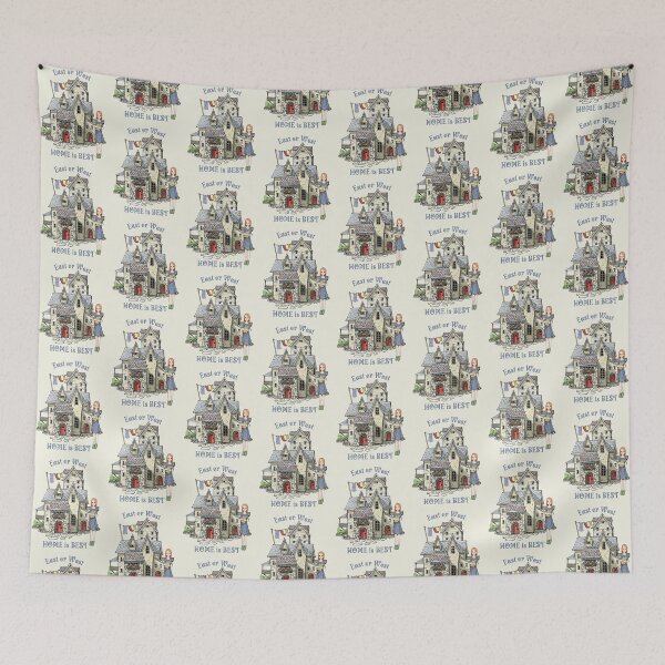Item preview, East West, HOME is BEST, Introverts, Homebody, Wonky House Drawing designed and sold by JoyfulWhimsy.