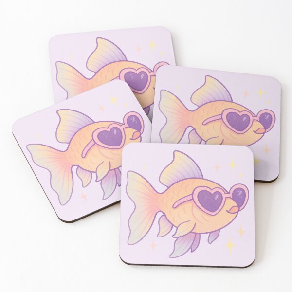 Item preview, Goldfish in Heart Shades – Pastel Sparkle Aesthetic designed and sold by wwshd.