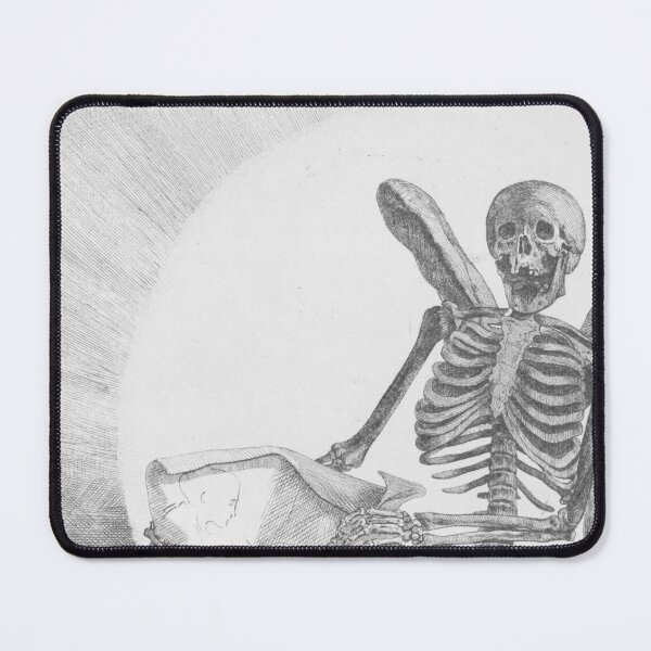 Item preview, Dark Academia Gothic Skeleton Illustration by Jacques Gamelin (1779) black & white designed and sold by PureVintageLove.