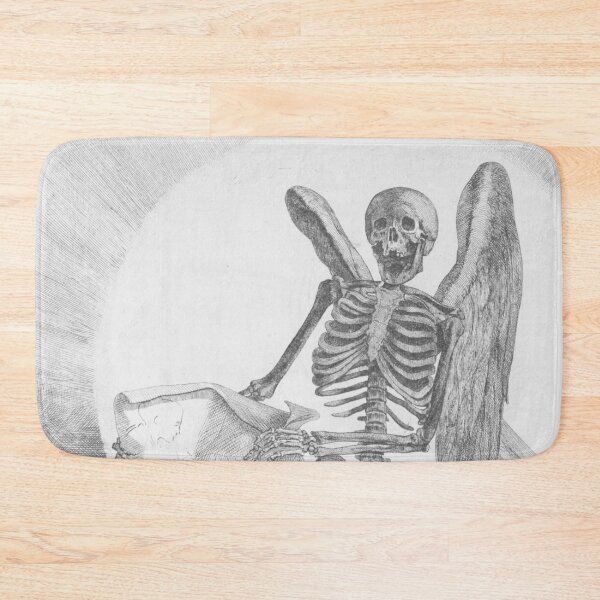 Item preview, Dark Academia Gothic Skeleton Illustration by Jacques Gamelin (1779) black & white designed and sold by PureVintageLove.