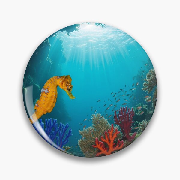Item preview, Underwater Seascape with Yellow Seahorse designed and sold by ART-POD-PL.