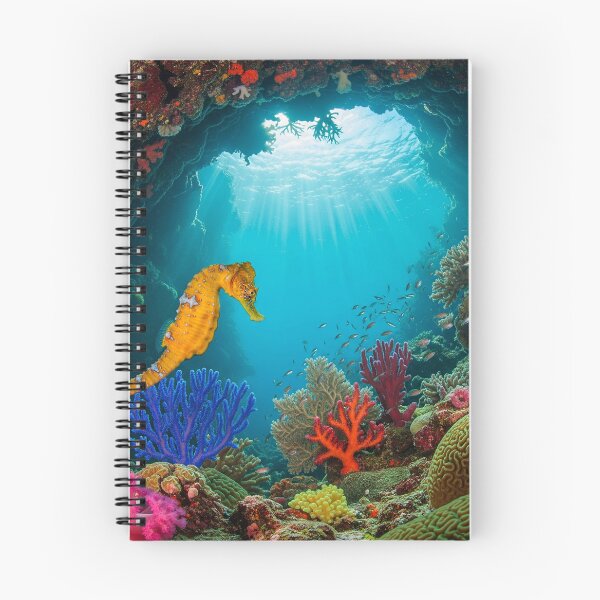 Item preview, Underwater Seascape with Yellow Seahorse designed and sold by ART-POD-PL.