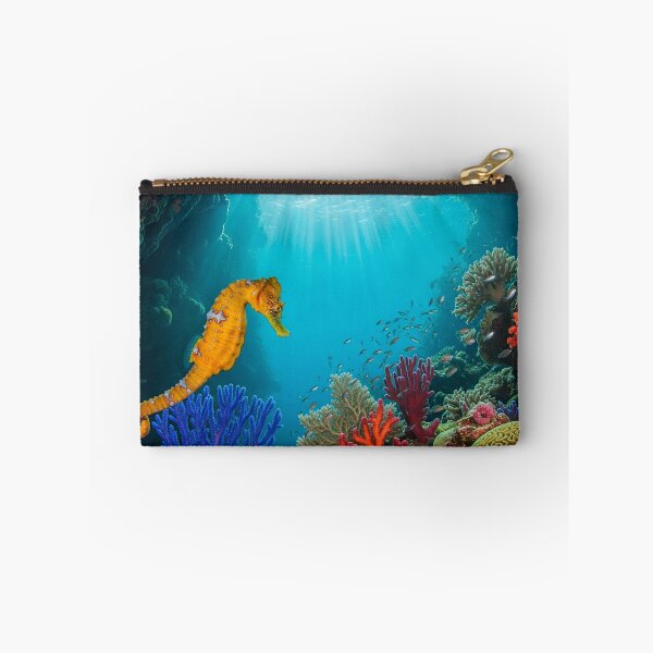 Item preview, Underwater Seascape with Yellow Seahorse designed and sold by ART-POD-PL.