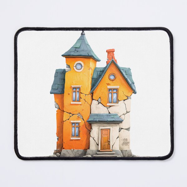 Item preview, Whimsical Orange Fantasy House – Cozy Cartoon Home Illustration designed and sold by DesignArtist.ia.