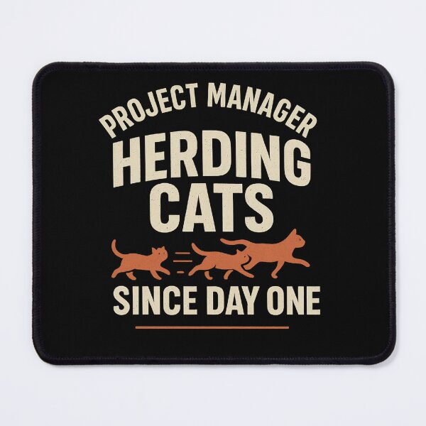 Item preview, Cats Since Day One - Project Manager Tee (Retro) designed and sold by Work Life Tees.
