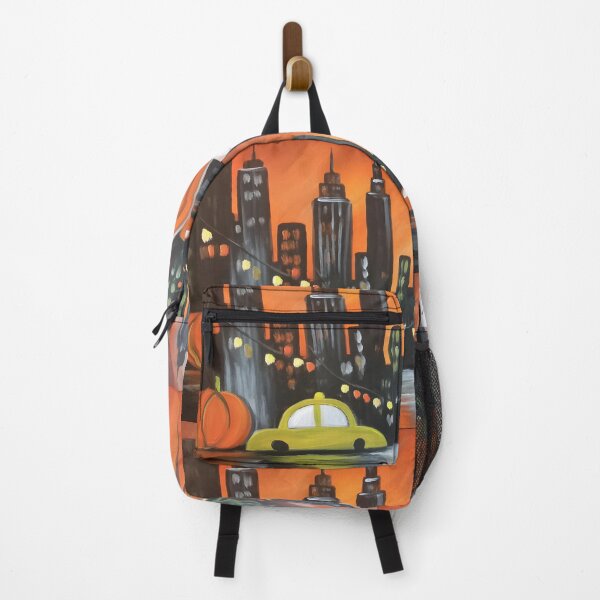 Item preview, Experience a Moonlit NYC Halloween with Glowing Pumpkins Taxis and Colorful Lights designed and sold by OlfactoART Studio.