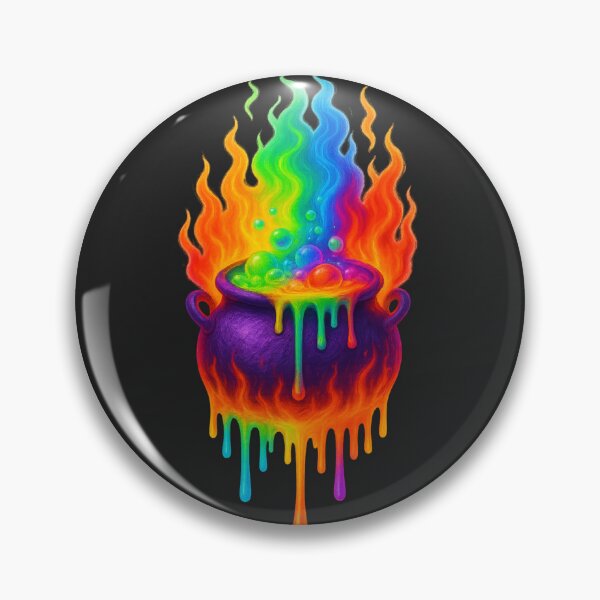 Item preview, Magic Cauldron – Rainbow Neon Halloween Art designed and sold by ArtSpark Studio.