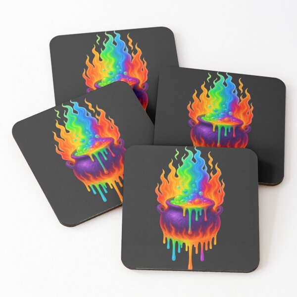 Item preview, Magic Cauldron – Rainbow Neon Halloween Art designed and sold by ArtSpark Studio.