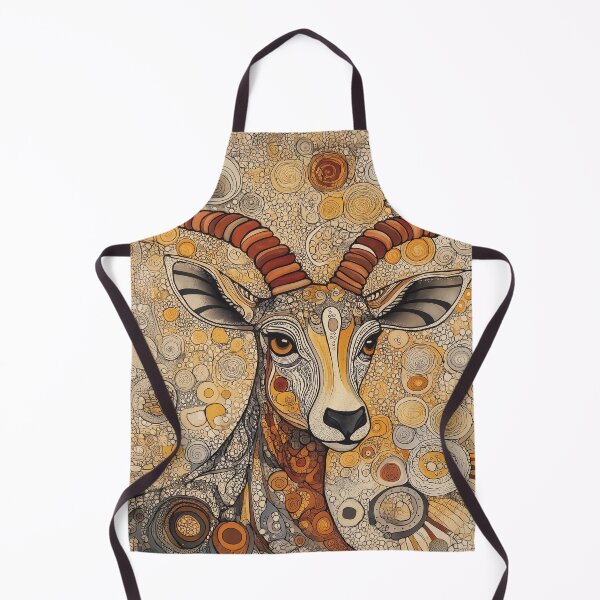 Item preview, A highly detailed Zen tangle design of a majestic antelope with curved horns. designed and sold by HEMRO.