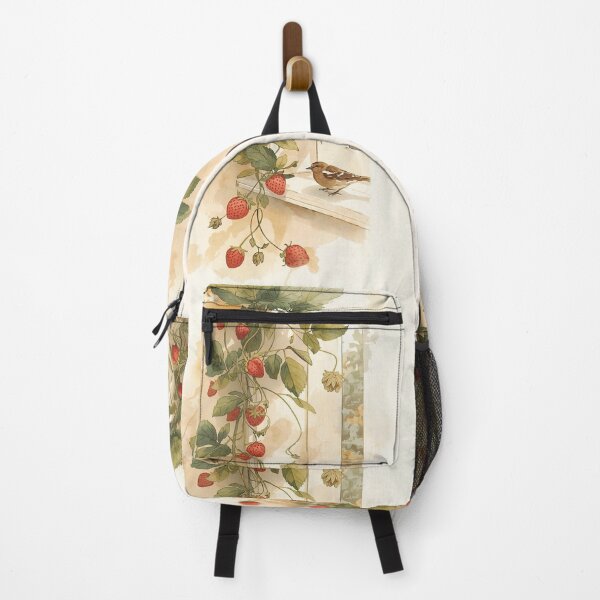 Item preview, Strawberry Vine – Cottagecore Botanical Window designed and sold by Deezyned.