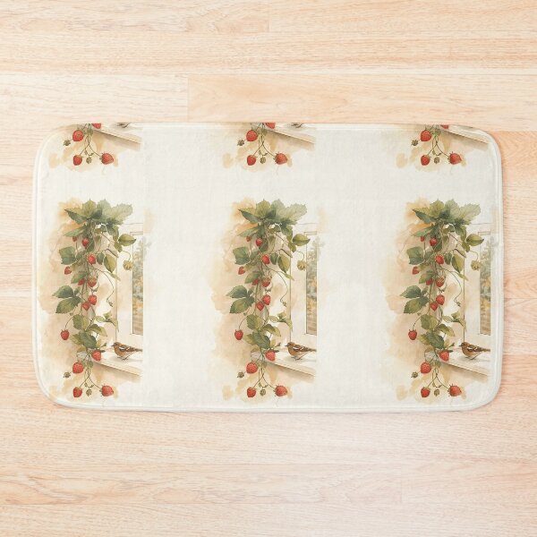 Item preview, Strawberry Vine – Cottagecore Botanical Window designed and sold by Deezyned.