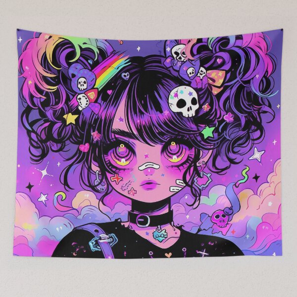 Item preview, Pastel Goth Rainbow Anime Dream designed and sold by bubblegoth.