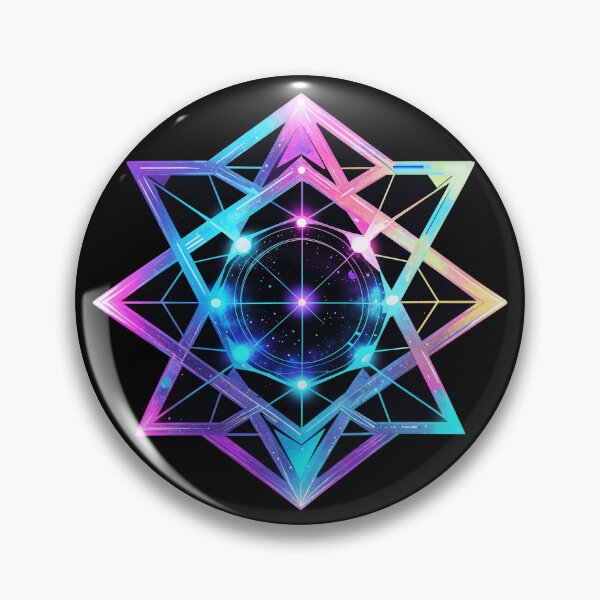 Item preview, "Cosmic Geometry Star Pattern in Neon Space designed and sold by Prachodayat Artworks.