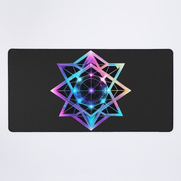 Item preview, "Cosmic Geometry Star Pattern in Neon Space designed and sold by Prachodayat Artworks.