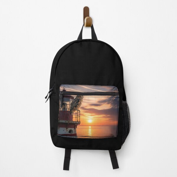 Item preview, Majestic Owl on a Lighthouse at Sunset designed and sold by ART-POD-PL.