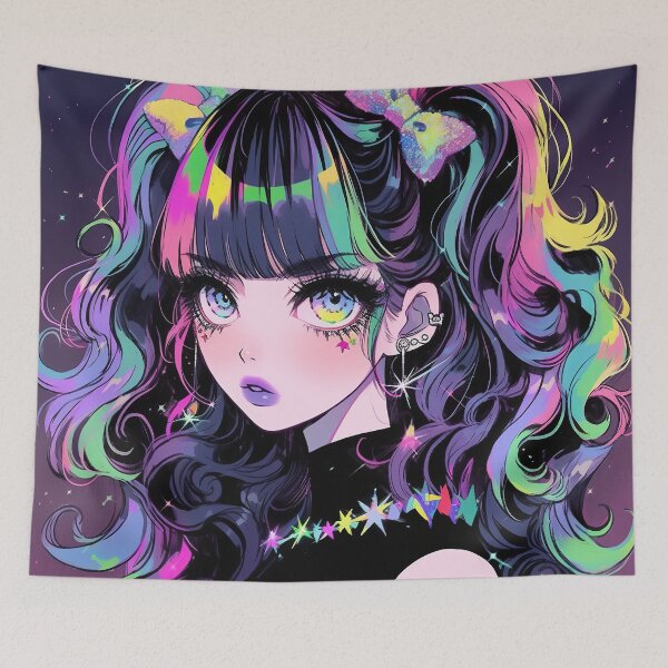 Item preview, Neon Starlight Anime Ponytails designed and sold by bubblegoth.