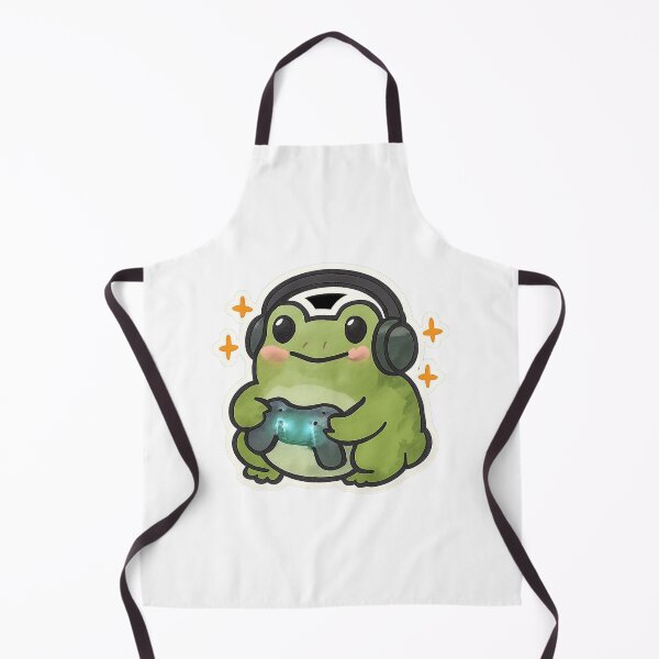 Item preview, cute gamer frog sticker - chubby frog with headphone and controller designed and sold by HKD-Design.