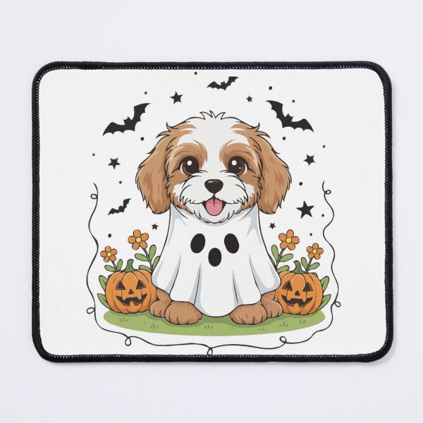 Item preview, Cockapoo Puppy Ghost – Cute Halloween Dog Costume designed and sold by The Real Life Symphony.