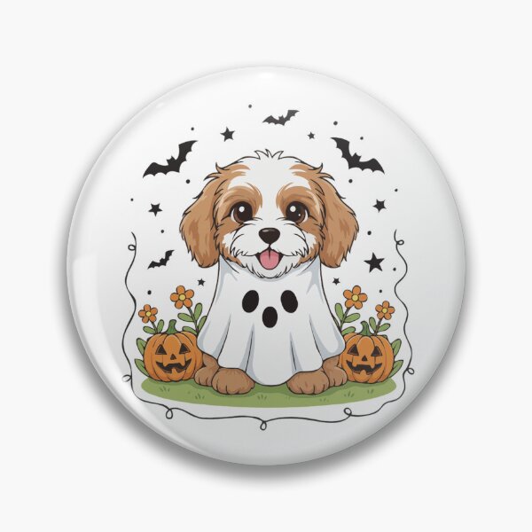 Artikelvorschau, Cockapoo-Welpengeist – Süßes Halloween-Hundekostüm entworfen und verkauft von The Real Life Symphony.
