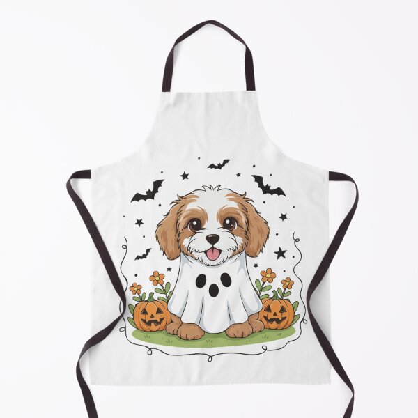 Item preview, Cockapoo Puppy Ghost – Cute Halloween Dog Costume designed and sold by The Real Life Symphony.