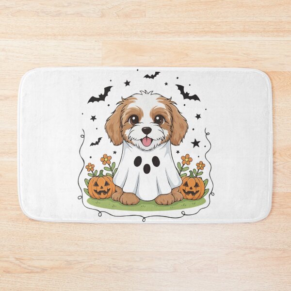 Item preview, Cockapoo Puppy Ghost – Cute Halloween Dog Costume designed and sold by The Real Life Symphony.