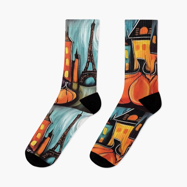 Item preview, Celebrate Halloween Romance in Paris with Whimsical Magical Pumpkins, Eiffel Tower and Colorful Night Sky designed and sold by OlfactoART Studio.