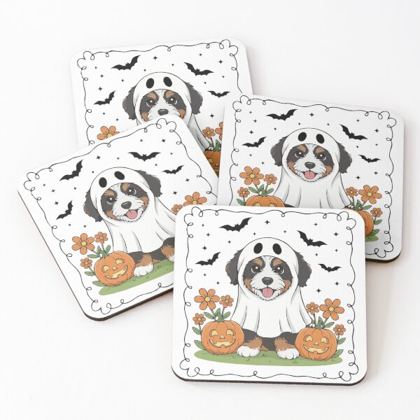 Item preview, Bernedoodle Puppy Ghost – Cute Halloween Dog Costume designed and sold by The Real Life Symphony.