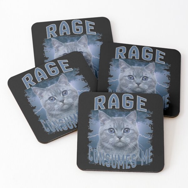 Item preview, Rage Consumes Me Funny Silly Staring Cat Meme Women Men designed and sold by FreeArt2.