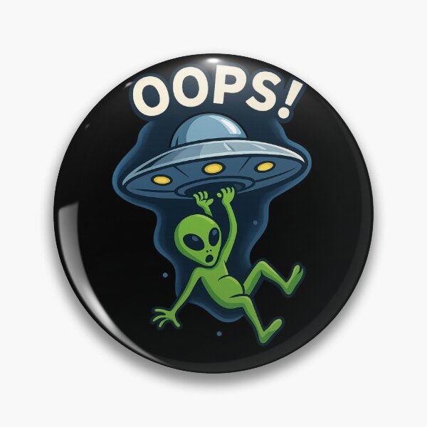 Item preview, Oops! Alien Falling from UFO – Funny Cartoon Sci-Fi Design designed and sold by DjokosDisigns.