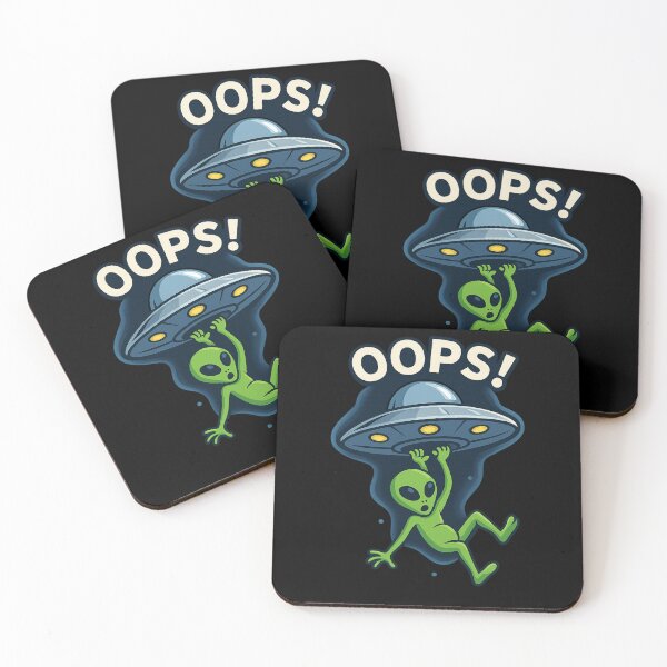 Item preview, Oops! Alien Falling from UFO – Funny Cartoon Sci-Fi Design designed and sold by DjokosDisigns.