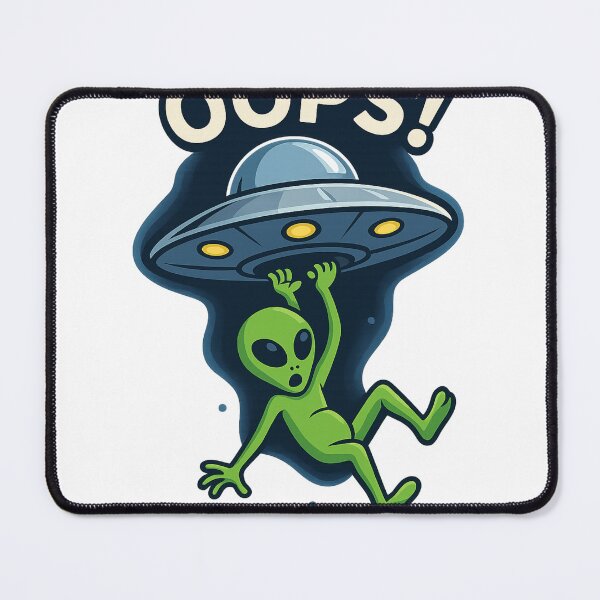 Item preview, Oops! Alien Falling from UFO – Funny Cartoon Sci-Fi Design designed and sold by DjokosDisigns.