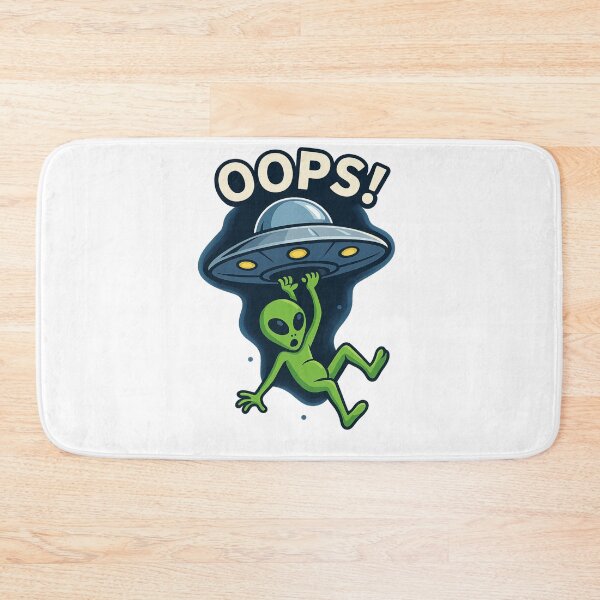 Item preview, Oops! Alien Falling from UFO – Funny Cartoon Sci-Fi Design designed and sold by DjokosDisigns.