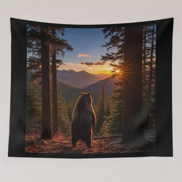 Item preview, A Bear's View: Watching the Sunset Over the Mountains designed and sold by ART-POD-PL.