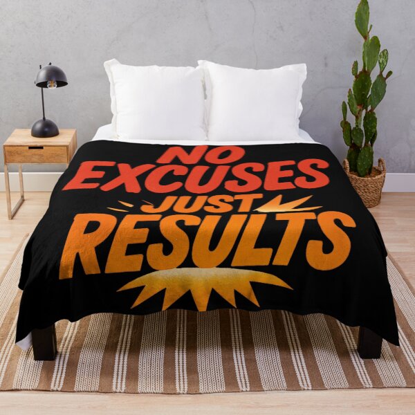 Item preview, No Excuses Just Results – Motivational Gym Quote Design designed and sold by ArthUpscale.