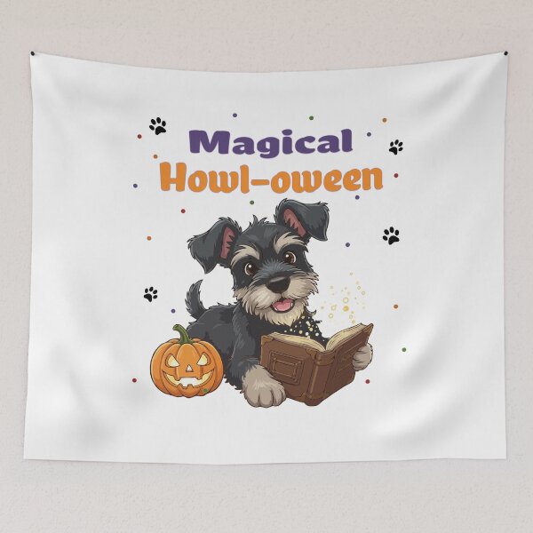 Item preview, Magical Howl-oween Giant Schnauzer | Cute Halloween Dog Art designed and sold by The Real Life Symphony.