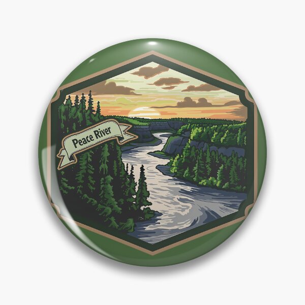 Item preview, Peace River Alberta Canyon Sunset, Northern Canada Forest River Art designed and sold by meganohm.